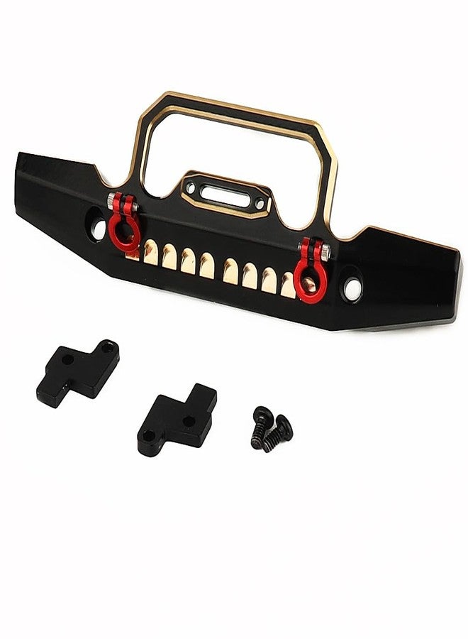 Pothyes Heavy Duty Brass Black Coating Front Rear Bumper with Bumper Mount for 1/18 RC Crawler Car TRX4-M Defender Metal Upgrade Parts (Front Bumper) - Image 4